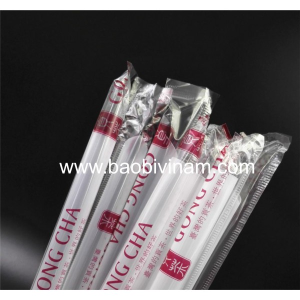 Ống hút bọc màng BOPP in logo